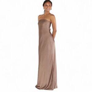 Show Me Your Mumu Taylor Tube Maxi Dress Womens XS Dune Luxe Satin Strapless